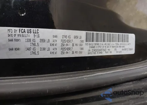 2017 Dodge Grand Caravan Gt z USA, uszkodzony, nr VIN 2C4RDGEG0HR575422